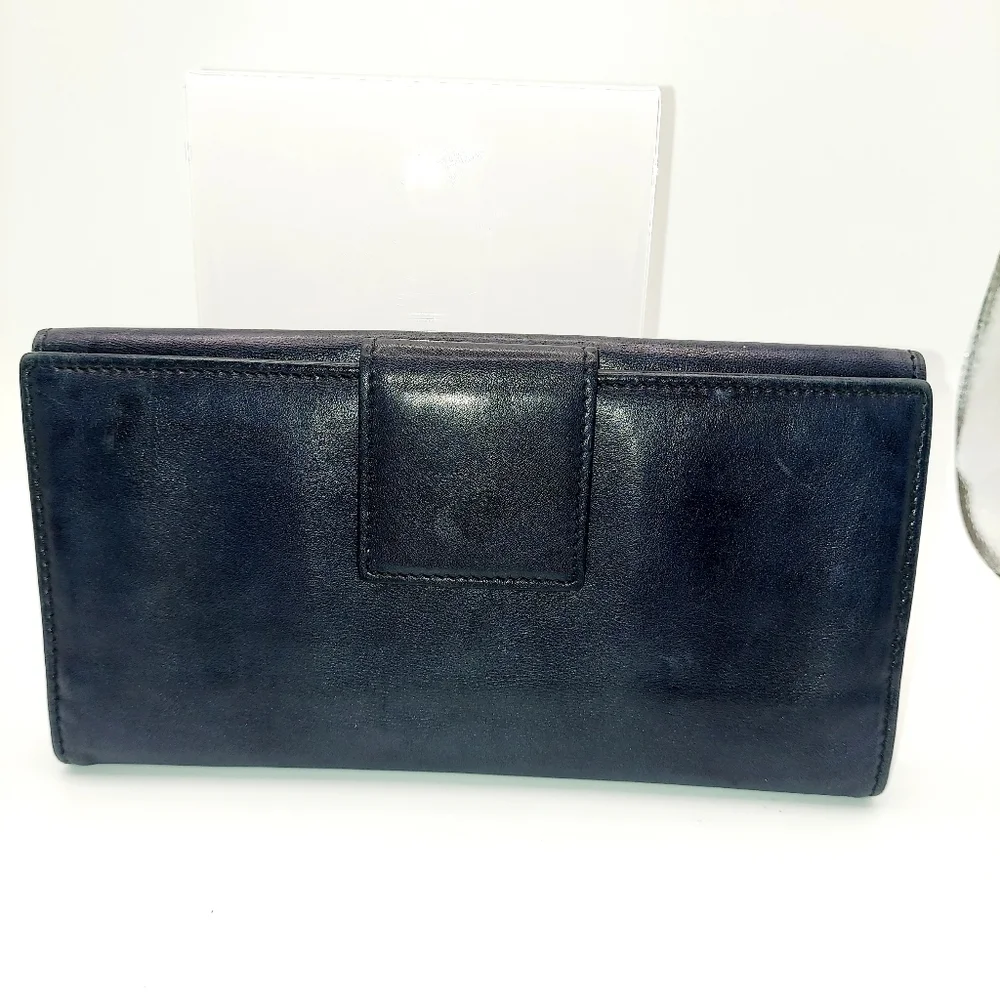 Bvlgari Black Lambskin Leather Long Wallet
